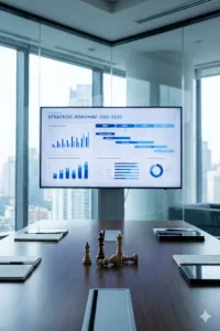 Séminaire stratégie de développement - feuille de route stratégique en salle de direction